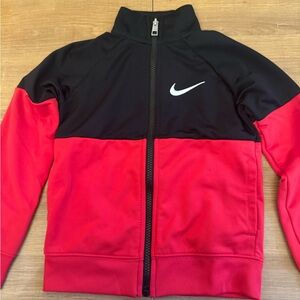 Nike Red and Black Athletic Jacket Full-Zip Design